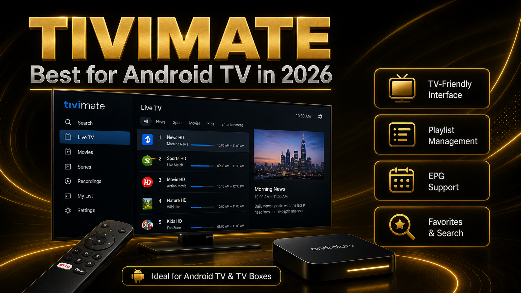TiviMate IPTV player for Android TV and Android box 2026